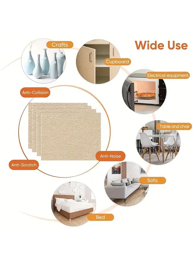 2pcs Premium Self Adhesive Furniture Felt Pads Brown Floor Protectors For Hardwood Laminate - Image 4